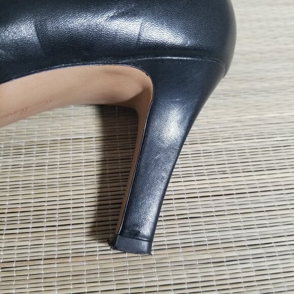 Clarks Artisian Womens 7 M Navy 3" Heel Platform Pumps Round Toe Leather Shoe - Picture 13 of 16